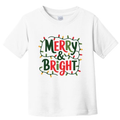 Merry And Bright Christmas Light Toddler T-Shirt