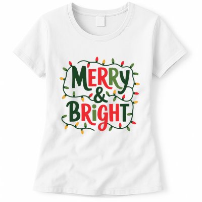 Merry And Bright Christmas Light Womens T-Shirt