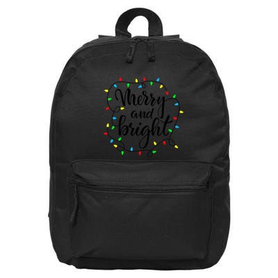 Merry and bright christmas family pajamas matching  16 in Basic Backpack
