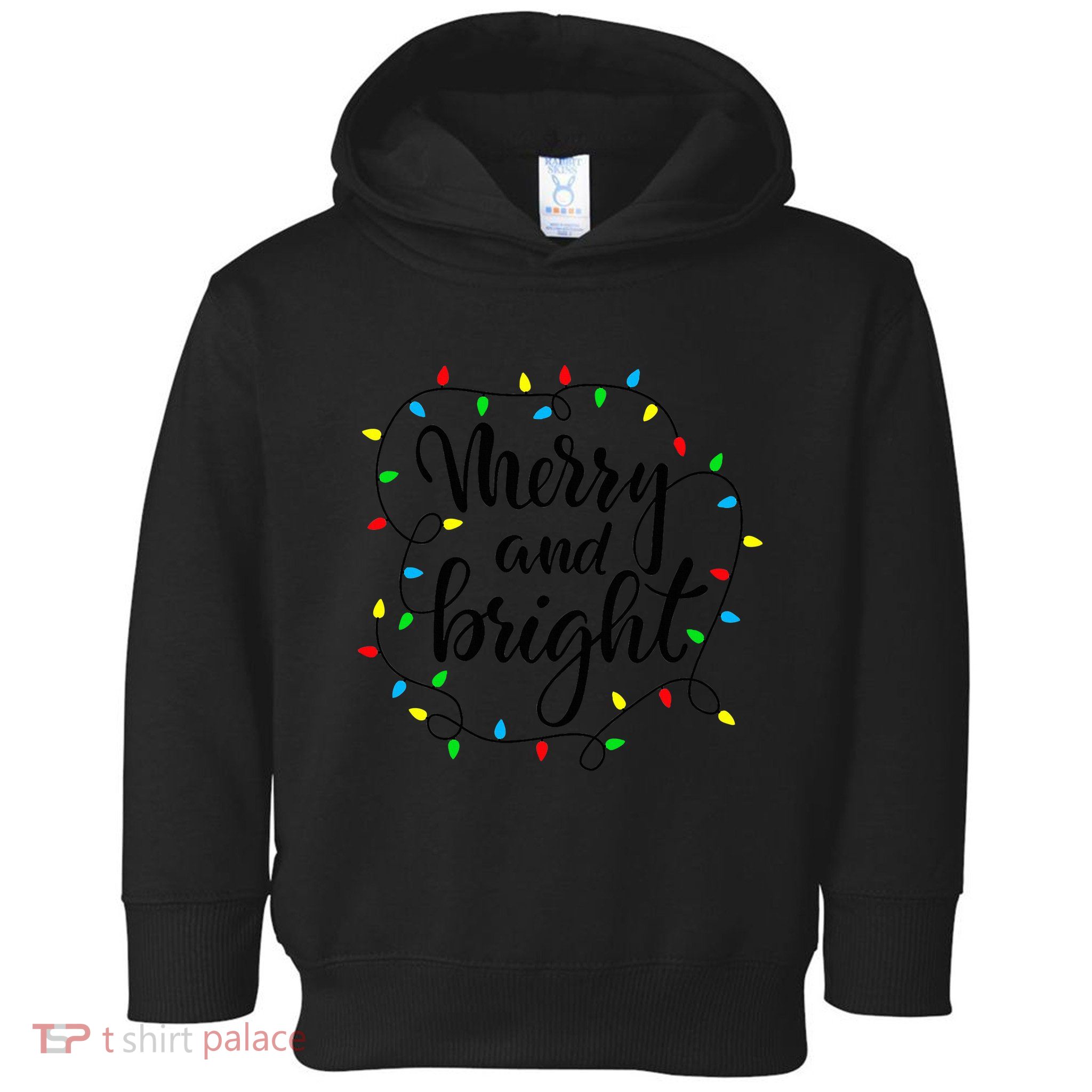 Merry and bright christmas family pajamas matching  Toddler Hoodie