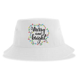 Merry and bright christmas family pajamas matching  Sustainable Bucket Hat