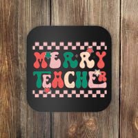 Merry And Bright Festive Graphic Coaster