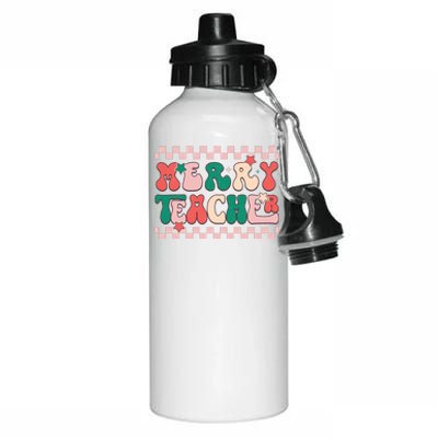 Merry And Bright Festive Graphic Aluminum Water Bottle