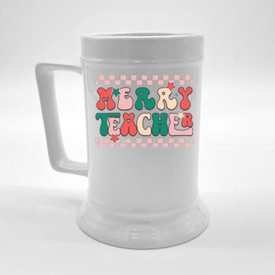 Merry And Bright Festive Graphic Beer Stein