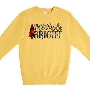 Merry And Bright Cute Christmas Gift Premium Crewneck Sweatshirt