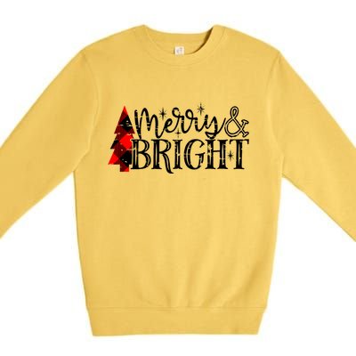 Merry And Bright Cute Christmas Gift Premium Crewneck Sweatshirt