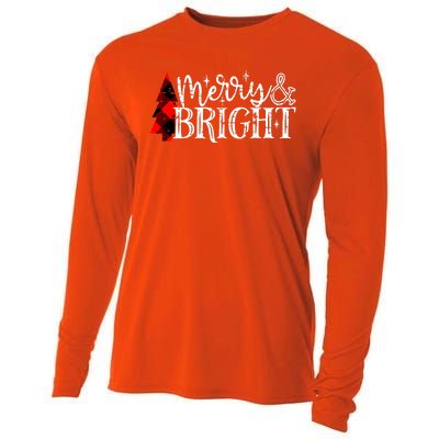 Merry And Bright Cute Christmas Gift Cooling Performance Long Sleeve Crew