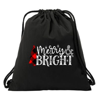 Merry And Bright Cute Christmas Gift Drawstring Bag