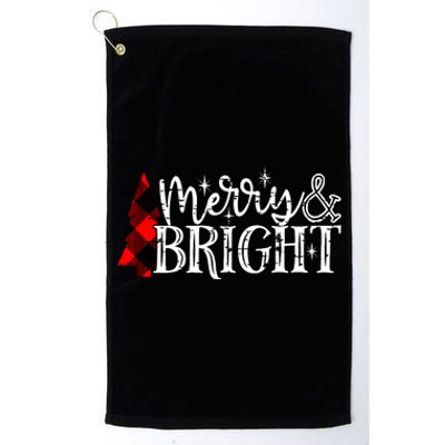 Merry And Bright Cute Christmas Gift Platinum Collection Golf Towel