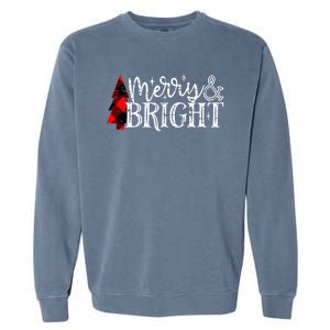 Merry And Bright Cute Christmas Gift Garment-Dyed Sweatshirt