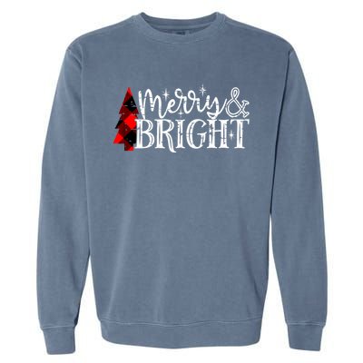 Merry And Bright Cute Christmas Gift Garment-Dyed Sweatshirt