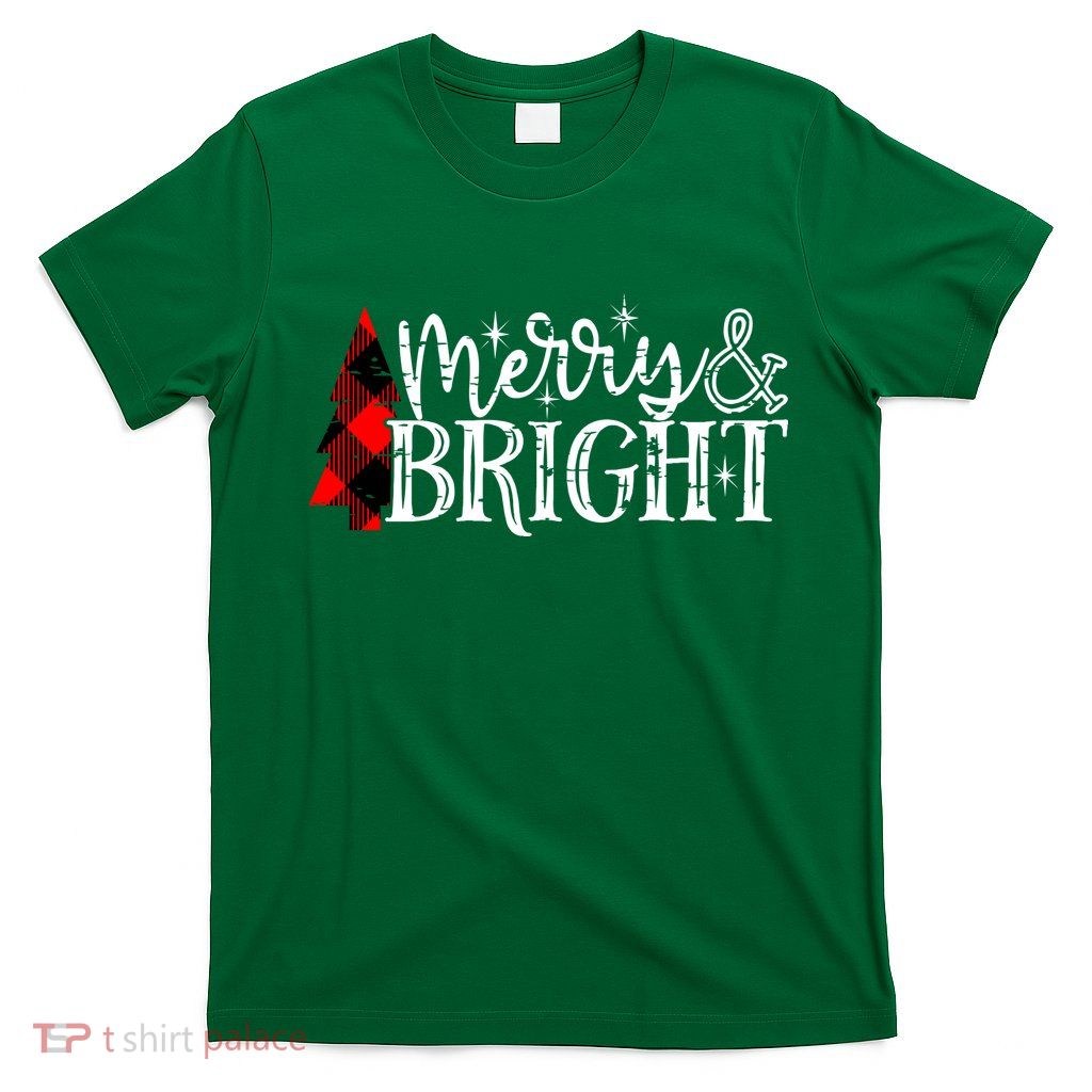 Merry And Bright Cute Christmas Gift T-Shirt