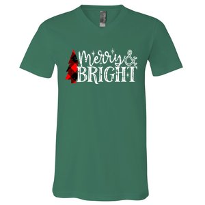 Merry And Bright Cute Christmas Gift V-Neck T-Shirt