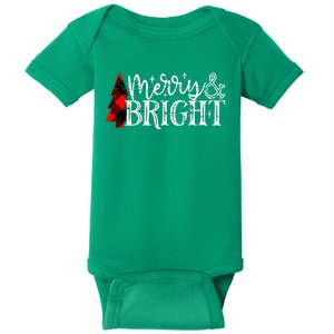 Merry And Bright Cute Christmas Gift Baby Bodysuit