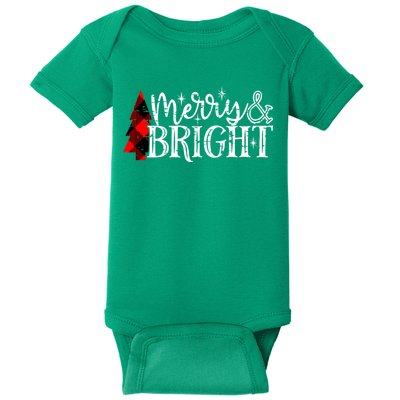 Merry And Bright Cute Christmas Gift Baby Bodysuit
