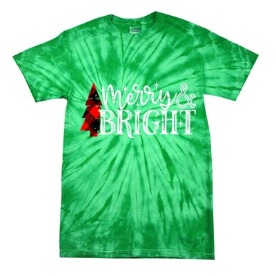 Merry And Bright Cute Christmas Gift Tie-Dye T-Shirt