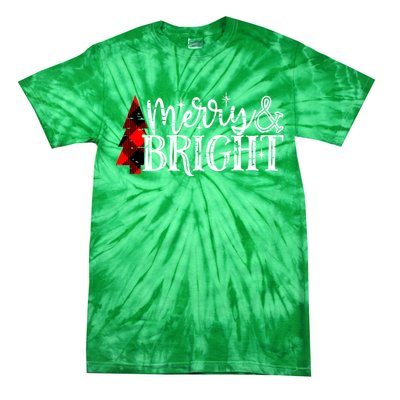 Merry And Bright Cute Christmas Gift Tie-Dye T-Shirt