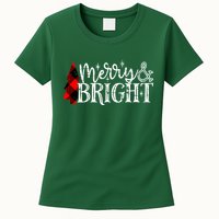 Merry And Bright Cute Christmas Gift Womens T-Shirt