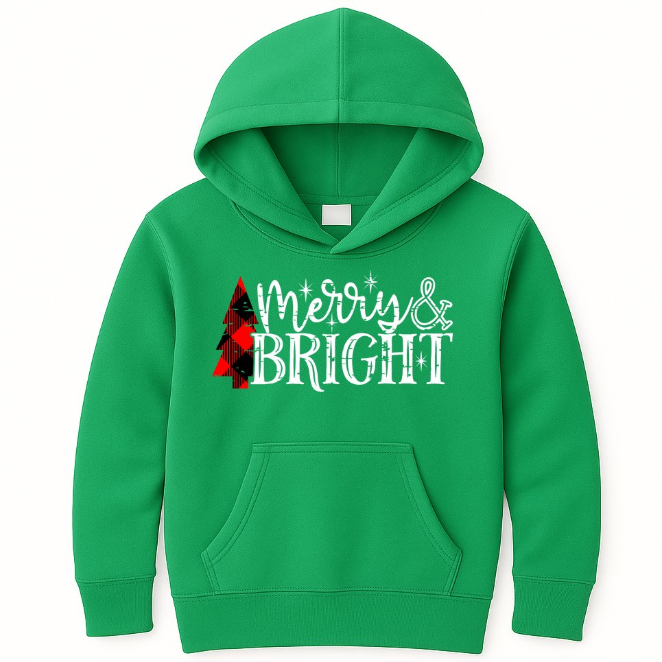 Merry And Bright Cute Christmas Gift Kids Hoodie