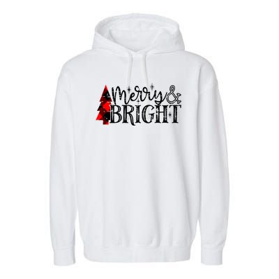 Merry And Bright Cute Christmas Gift Garment-Dyed Fleece Hoodie