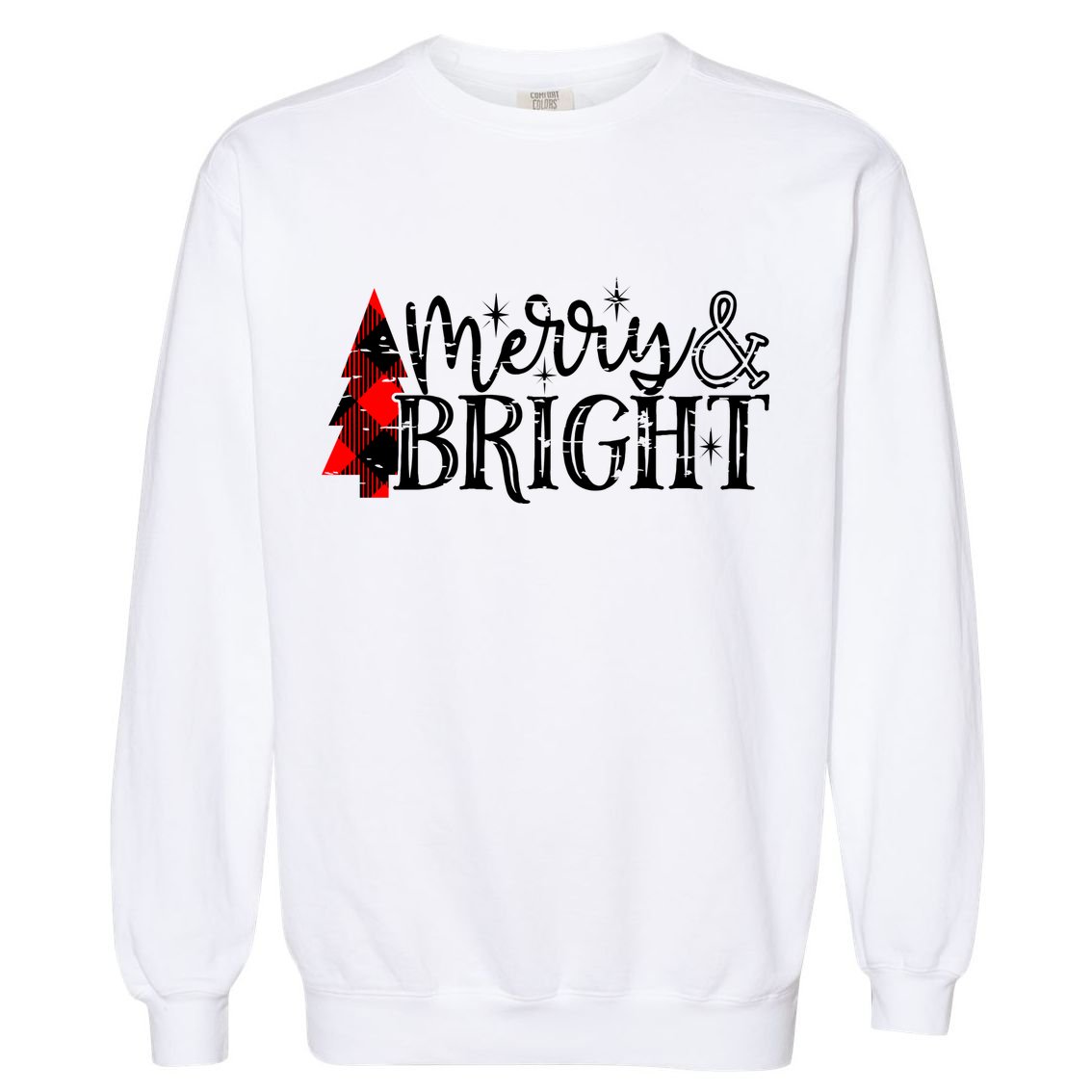 Merry And Bright Cute Christmas Gift Garment-Dyed Sweatshirt