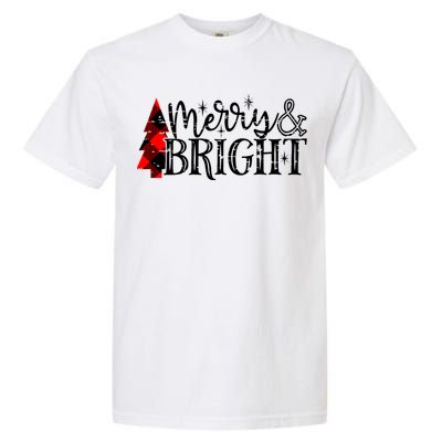 Merry And Bright Cute Christmas Gift Garment-Dyed Heavyweight T-Shirt