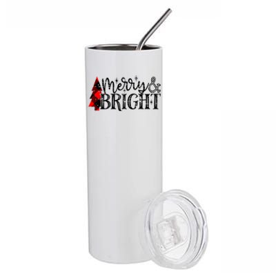 Merry And Bright Cute Christmas Gift Stainless Steel Tumbler