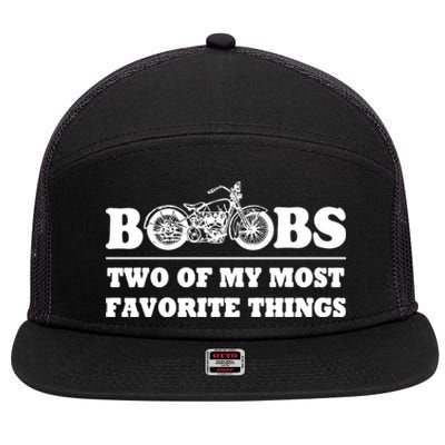 Motorcycles And Boobs 7 Panel Mesh Trucker Snapback Hat