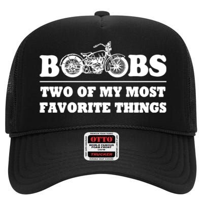 Motorcycles And Boobs High Crown Mesh Back Trucker Hat