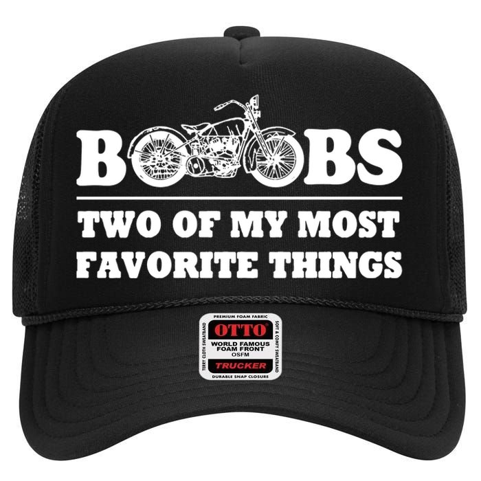 Motorcycles And Boobs High Crown Mesh Back Trucker Hat