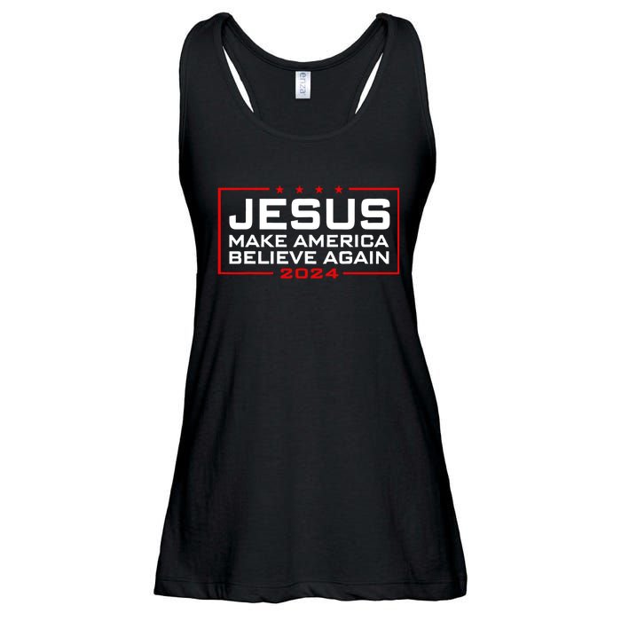 Make America Believe Again Jesus 2024 Ladies Essential Flowy Tank