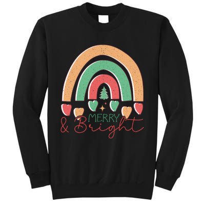 Merry And Bright Rainbow Holiday Graphic Sweatshirt