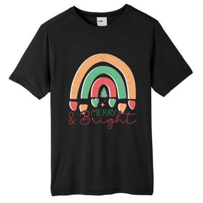 Merry And Bright Rainbow Holiday Graphic Tall Fusion ChromaSoft Performance T-Shirt