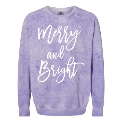 Merry And Bright Holiday Christmas Colorblast Crewneck Sweatshirt