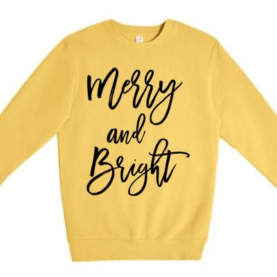 Merry And Bright Holiday Christmas Premium Crewneck Sweatshirt