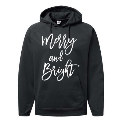 Merry And Bright Holiday Christmas Performance Fleece Hoodie