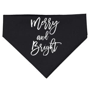 Merry And Bright Holiday Christmas USA-Made Doggie Bandana