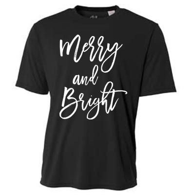 Merry And Bright Holiday Christmas Cooling Performance Crew T-Shirt