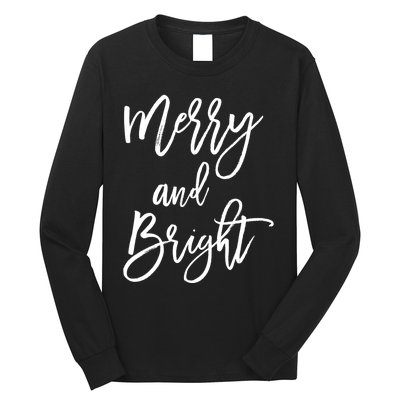 Merry And Bright Holiday Christmas Long Sleeve Shirt