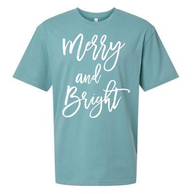 Merry And Bright Holiday Christmas Sueded Cloud Jersey T-Shirt