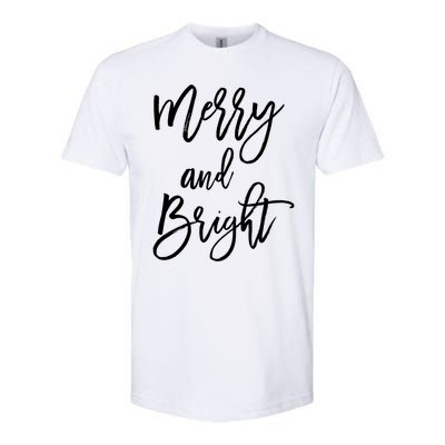 Merry And Bright Holiday Christmas Softstyle CVC T-Shirt