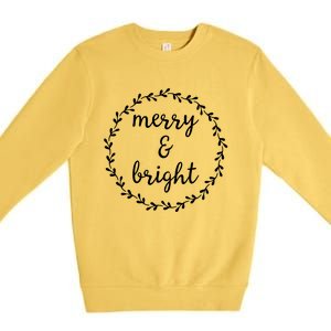 Merry And Bright Holly Christmas Jolly Festive Holly Premium Crewneck Sweatshirt