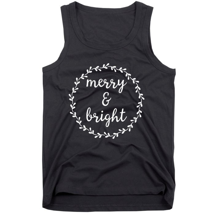 Merry And Bright Holly Christmas Jolly Festive Holly Tank Top