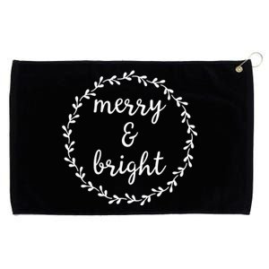 Merry And Bright Holly Christmas Jolly Festive Holly Grommeted Golf Towel