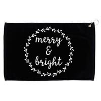 Merry And Bright Holly Christmas Jolly Festive Holly Grommeted Golf Towel