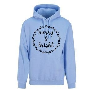 Merry And Bright Holly Christmas Jolly Festive Holly Unisex Surf Hoodie