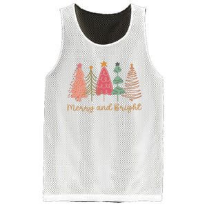 Merry And Bright Png Retro Christmas Tree Pink Mesh Reversible Basketball Jersey Tank