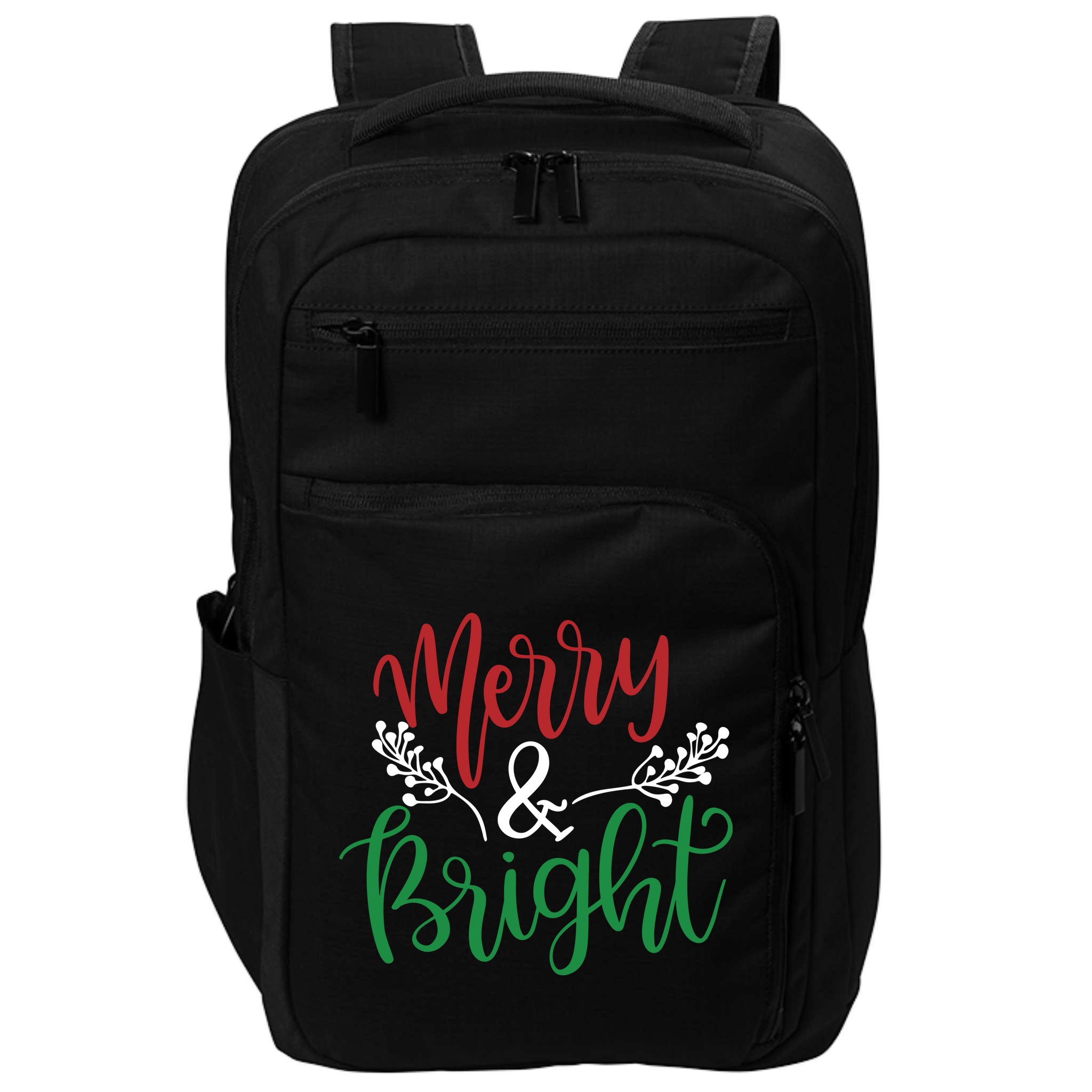 Merry And Bright Christmas Holiday Season Impact Tech Backpack