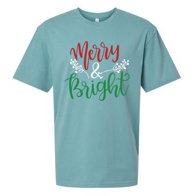 Merry And Bright Christmas Holiday Season Sueded Cloud Jersey T-Shirt