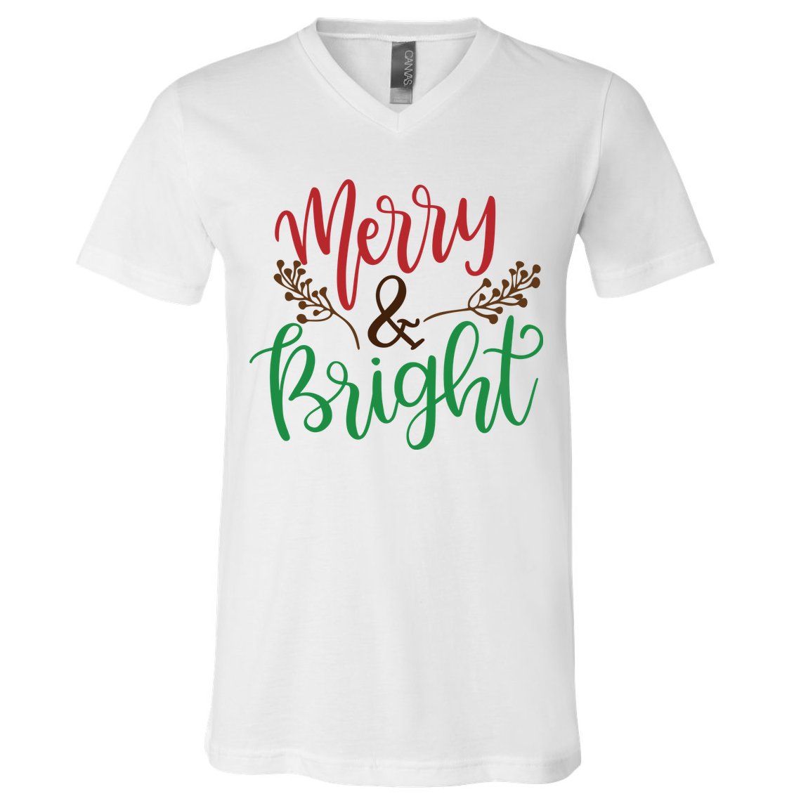 Merry And Bright Christmas Holiday Season V-Neck T-Shirt